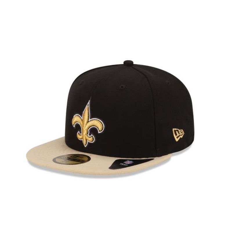 NFL New Orleans Saints 59Fifty Fitted (MAR3160) - Black New Era Caps